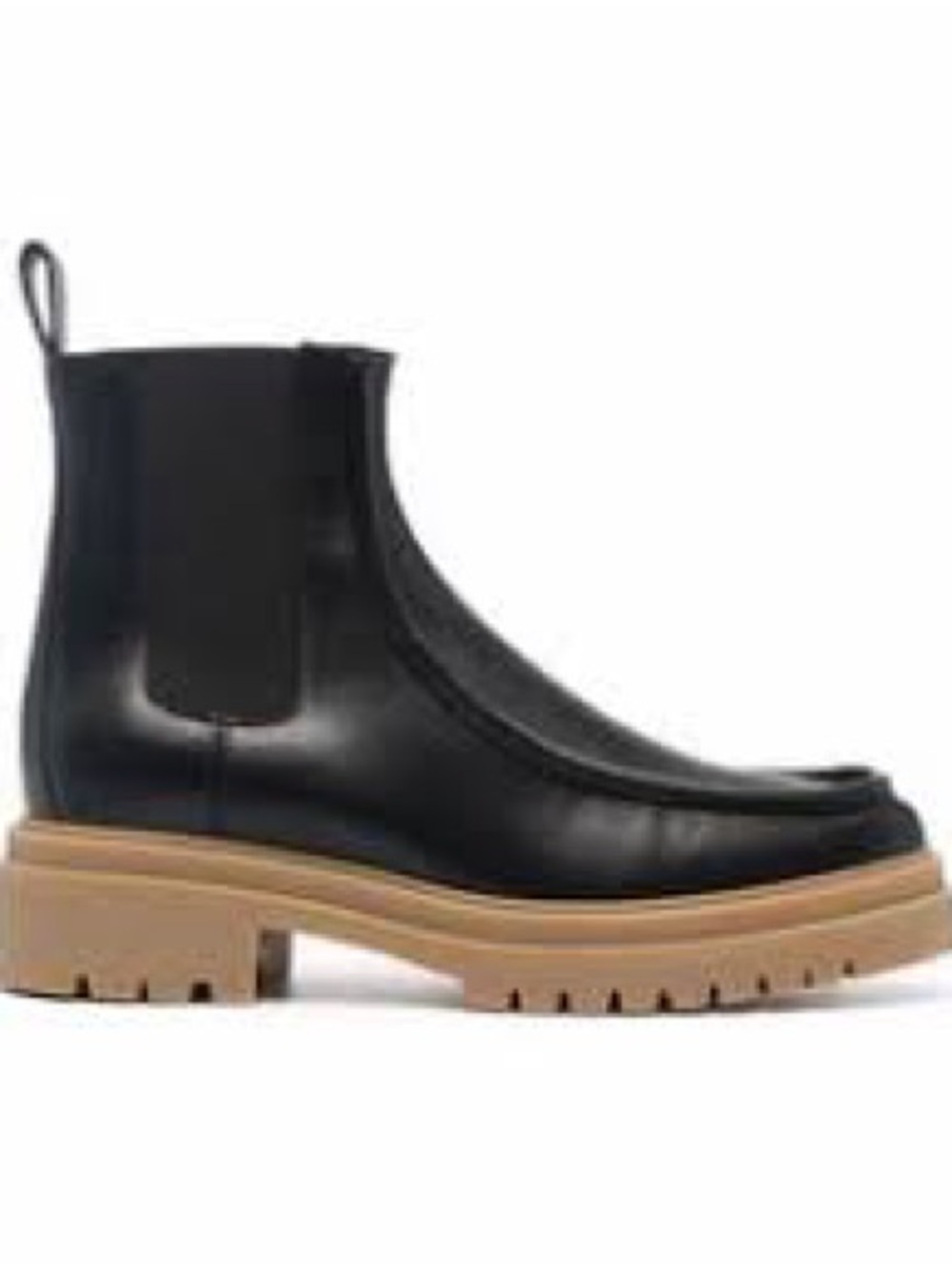 ba&sh Black Leather‎ Chelsea Boots with Tan Lug Sole